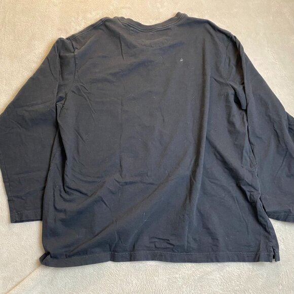 Duluth Mens Henley Shirt 2XL Black Longtail Relaxed Fit Cotton With Flaws Casual - Picture 14 of 15